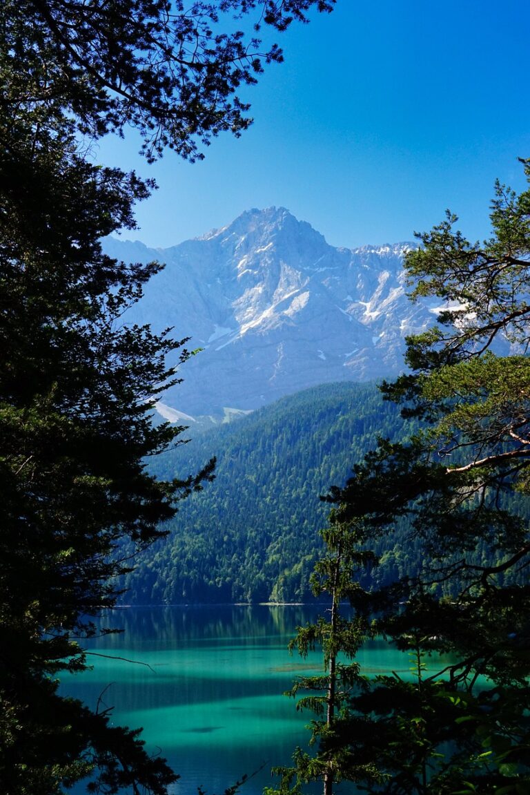 eibsee, lake, mountains